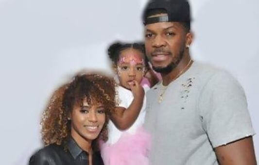 Candise Zephrine with ex-fiance, Joe Johnson and daughter Justice Johnson.